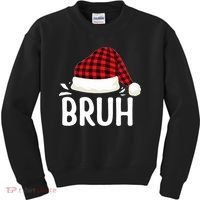 Bruh Christmas Xmas Funny Christmas Pajama Kids Sweatshirt thumb 0