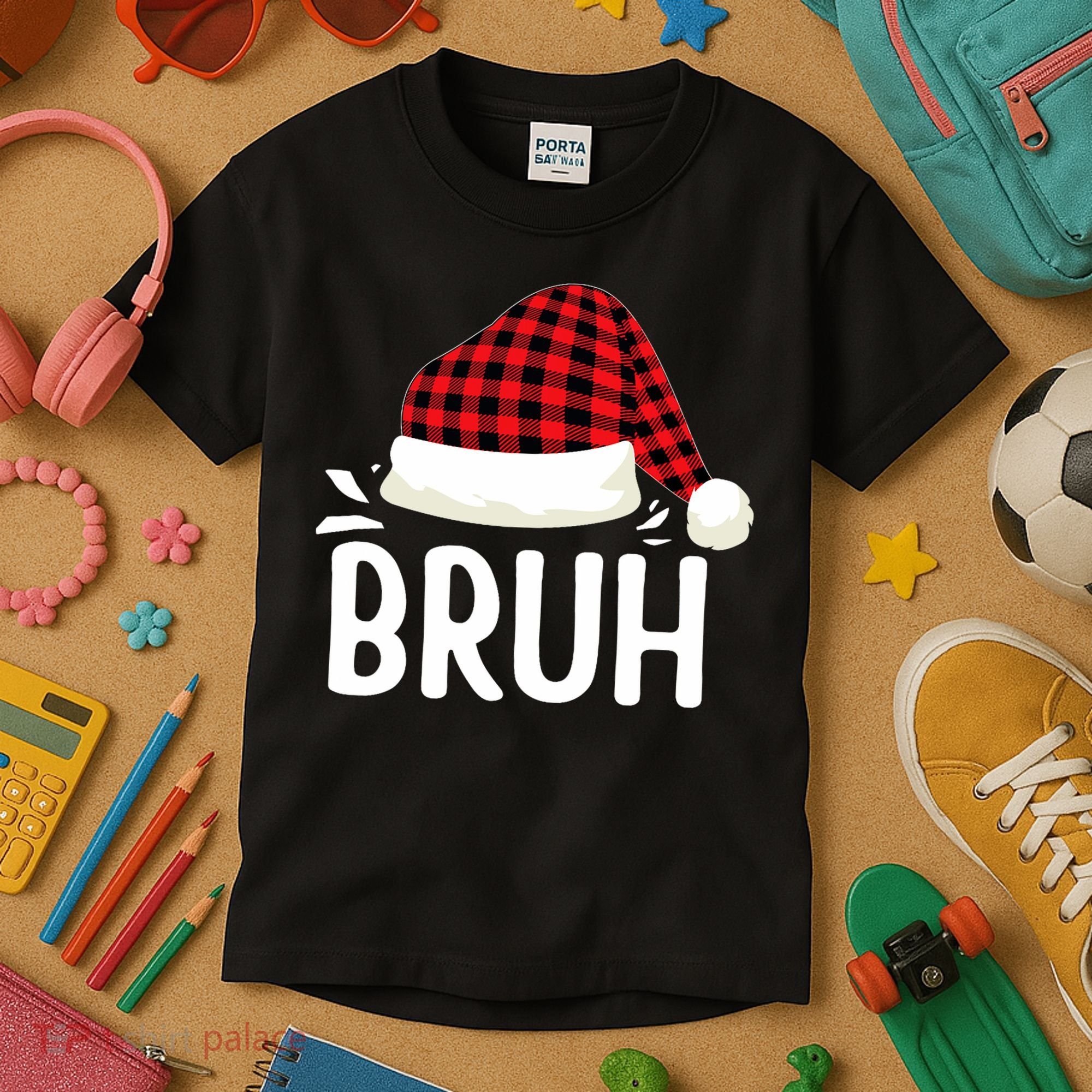 Bruh Christmas Xmas Funny Christmas Pajama Kids T-Shirt