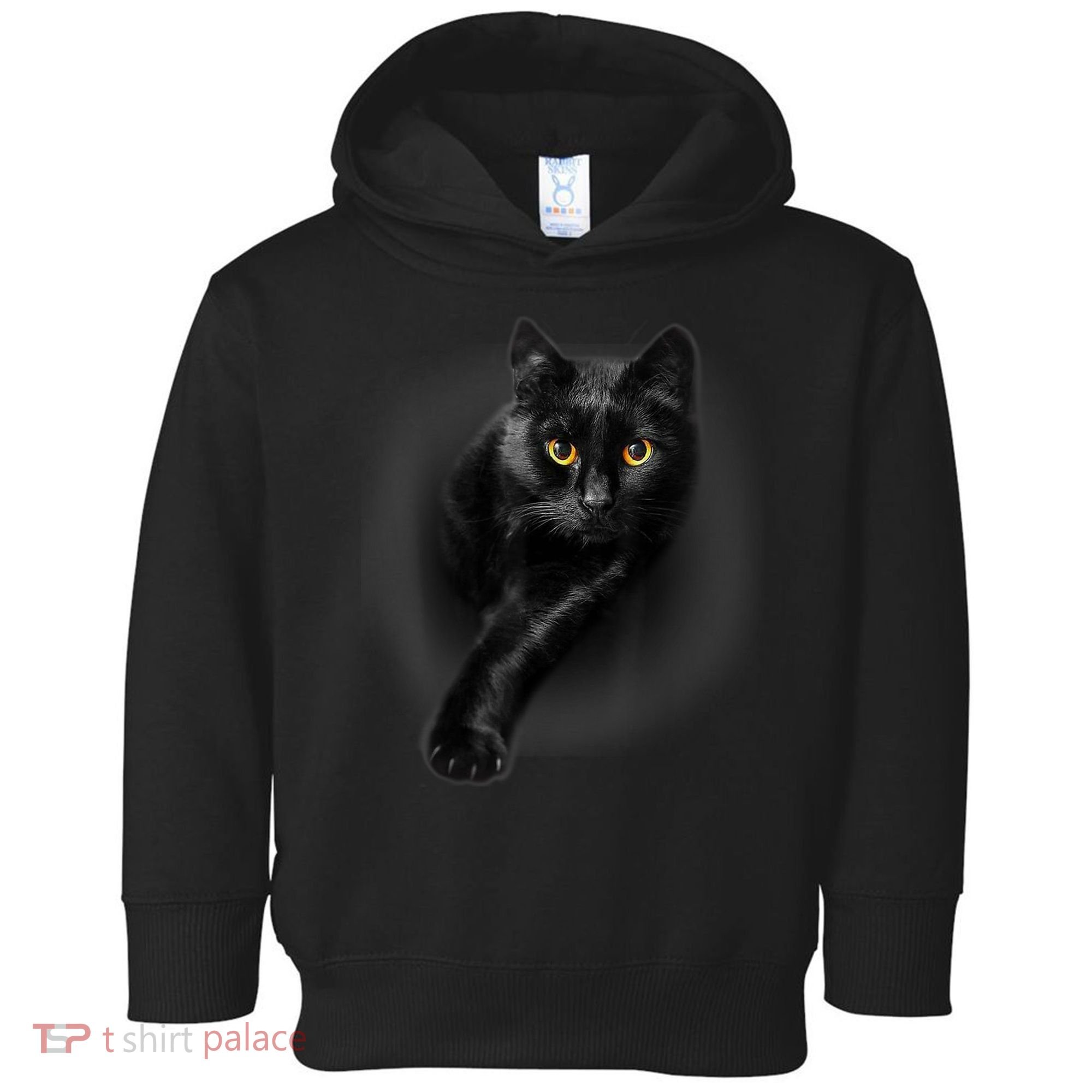 Black Cat Yellow Eyes TShirt Cats Tee Shirt Toddler Hoodie