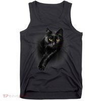 Black Cat Yellow Eyes TShirt Cats Tee Shirt Tank Top thumb 0