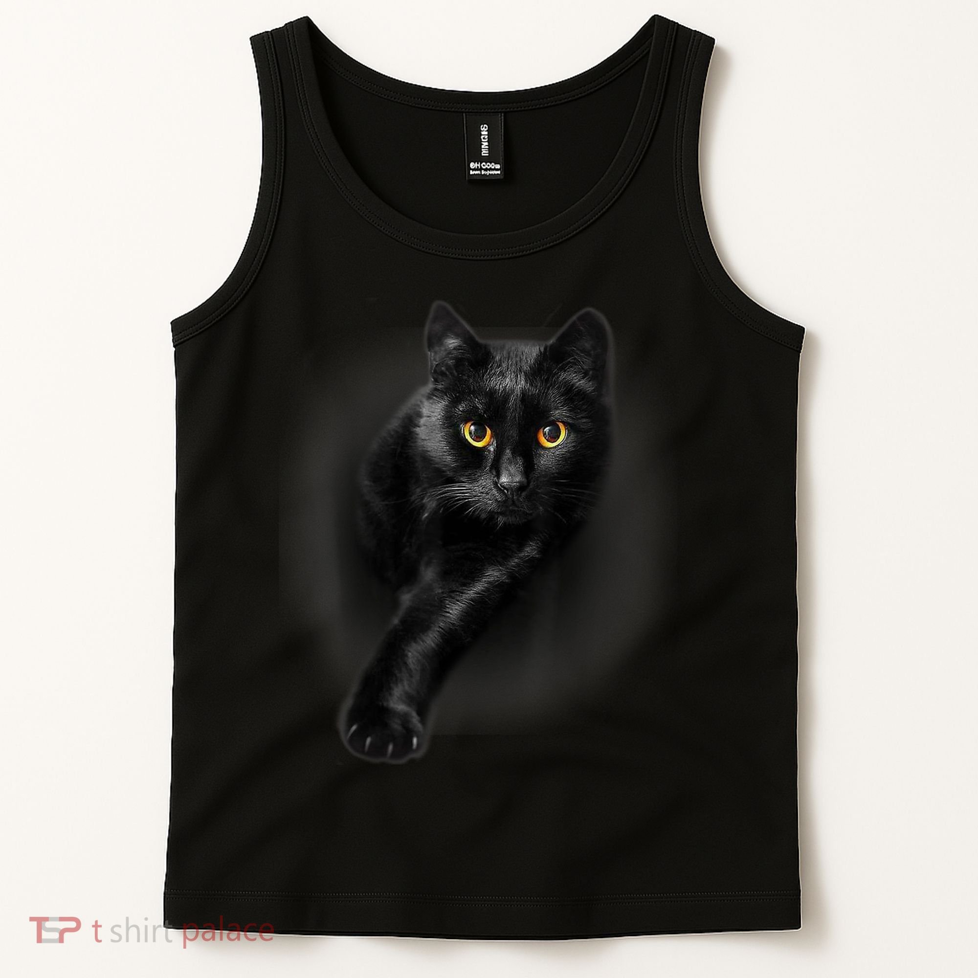 Black Cat Yellow Eyes TShirt Cats Tee Shirt Tank Top
