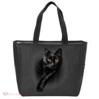 Black Cat Yellow Eyes TShirt Cats Tee Shirt Tote Bag thumb 0