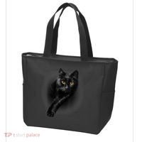 Black Cat Yellow Eyes TShirt Cats Tee Shirt Tote Bag thumb 3