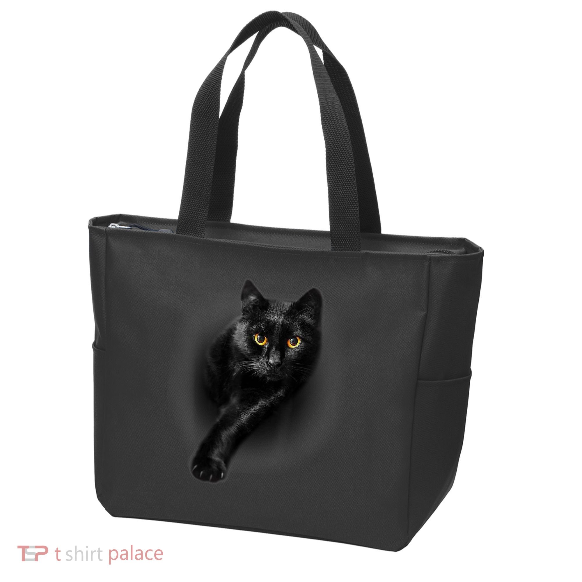 Black Cat Yellow Eyes TShirt Cats Tee Shirt Tote Bag