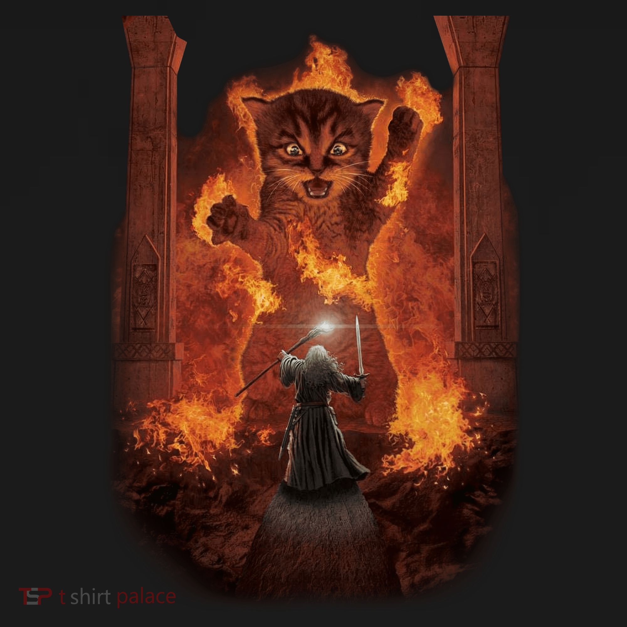 Balrog Cat You Shall Not Pass Wizard Monster Fight Mousepad