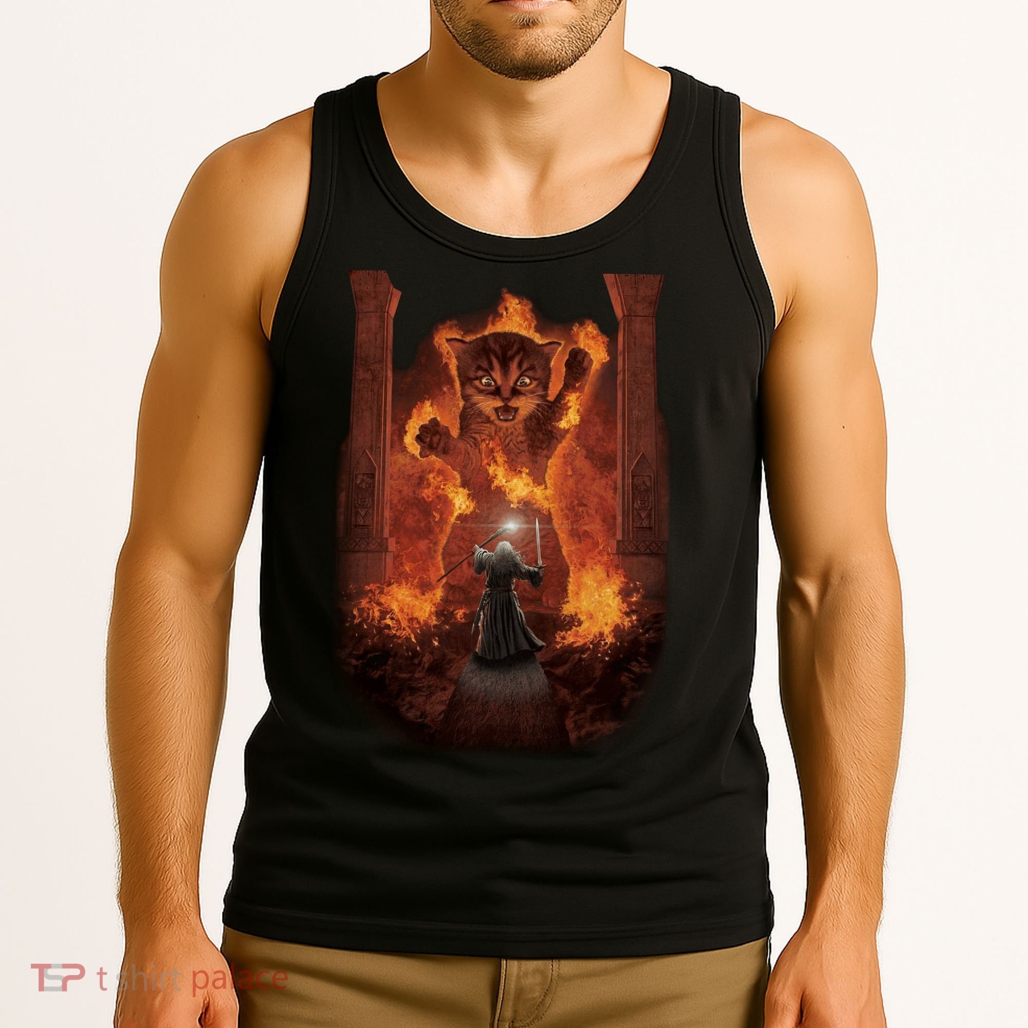 Balrog Cat You Shall Not Pass Wizard Monster Fight Tank Top