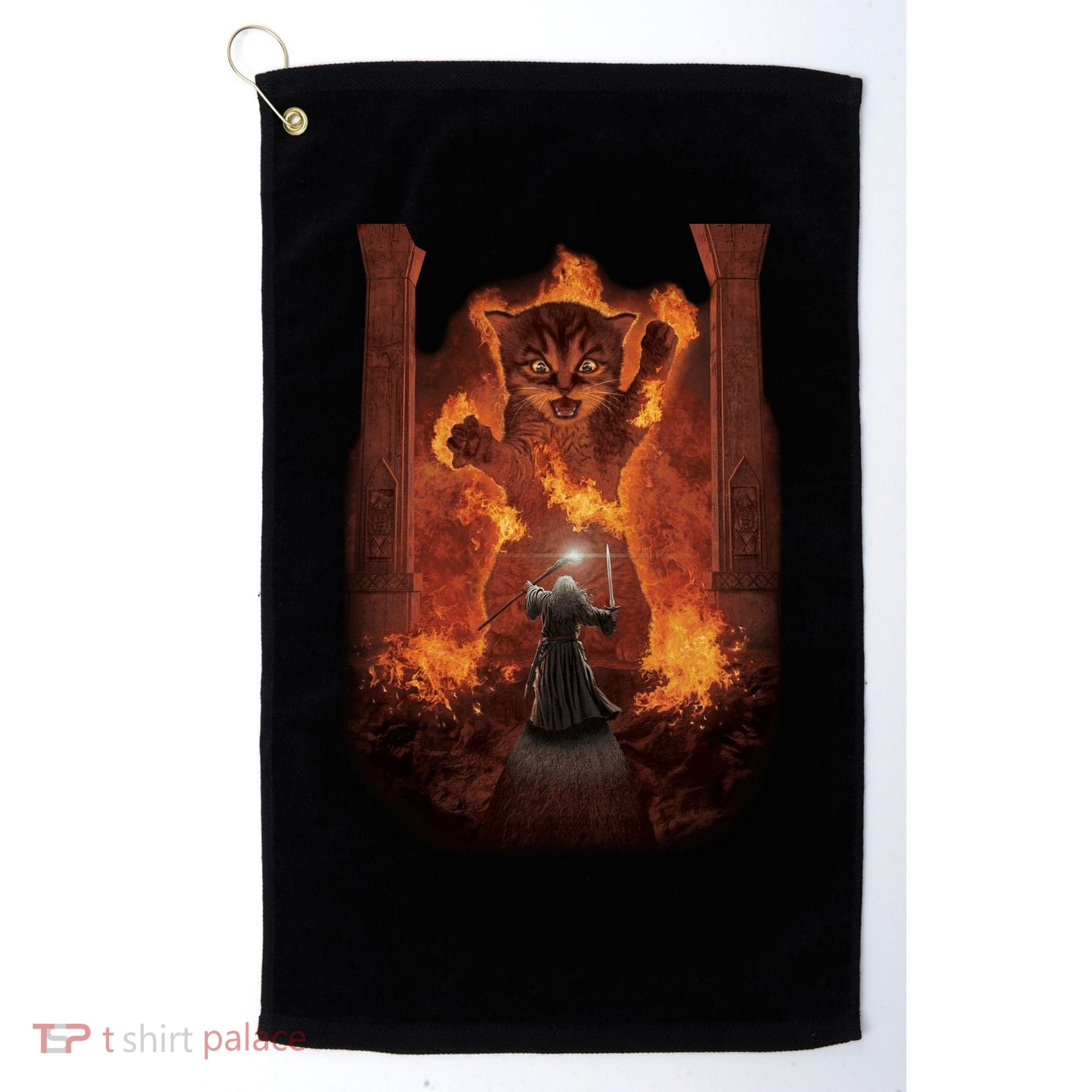 Balrog Cat You Shall Not Pass Wizard Monster Fight Golf Towel