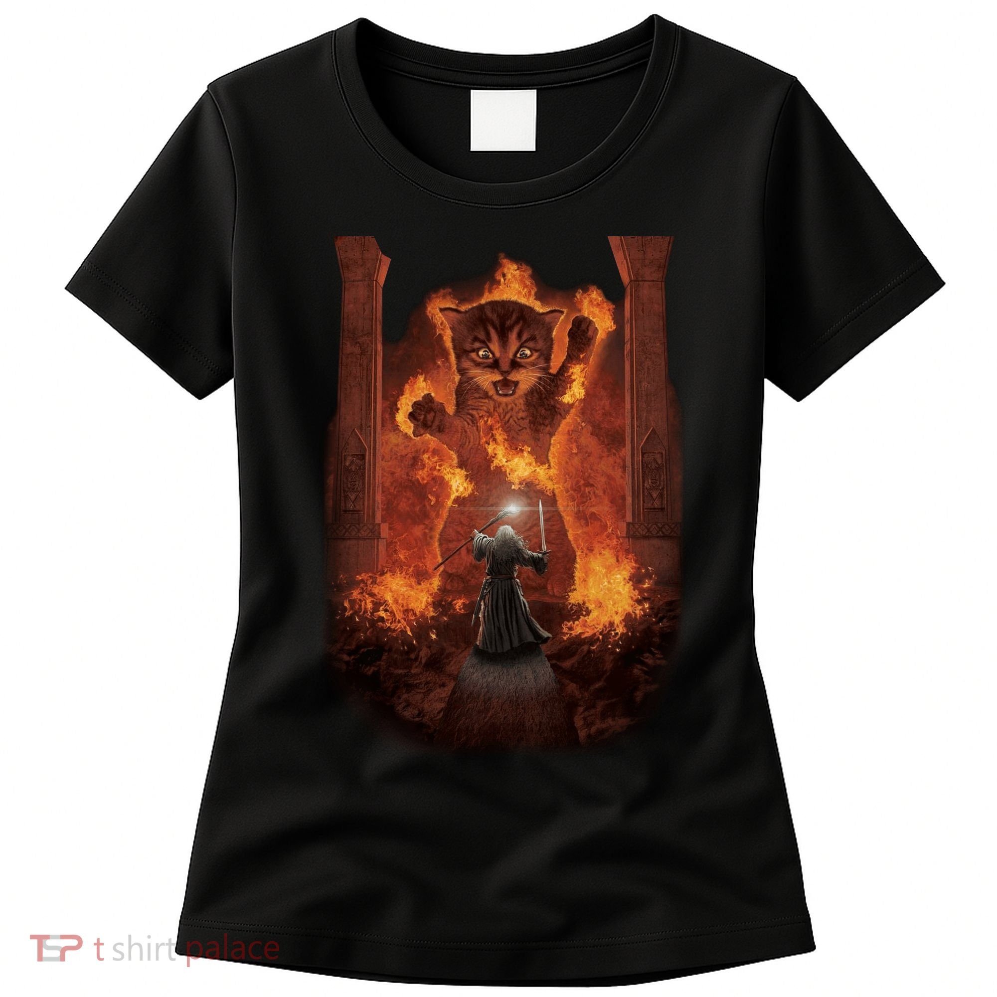 Balrog Cat You Shall Not Pass Wizard Monster Fight Women's T-Shirt
