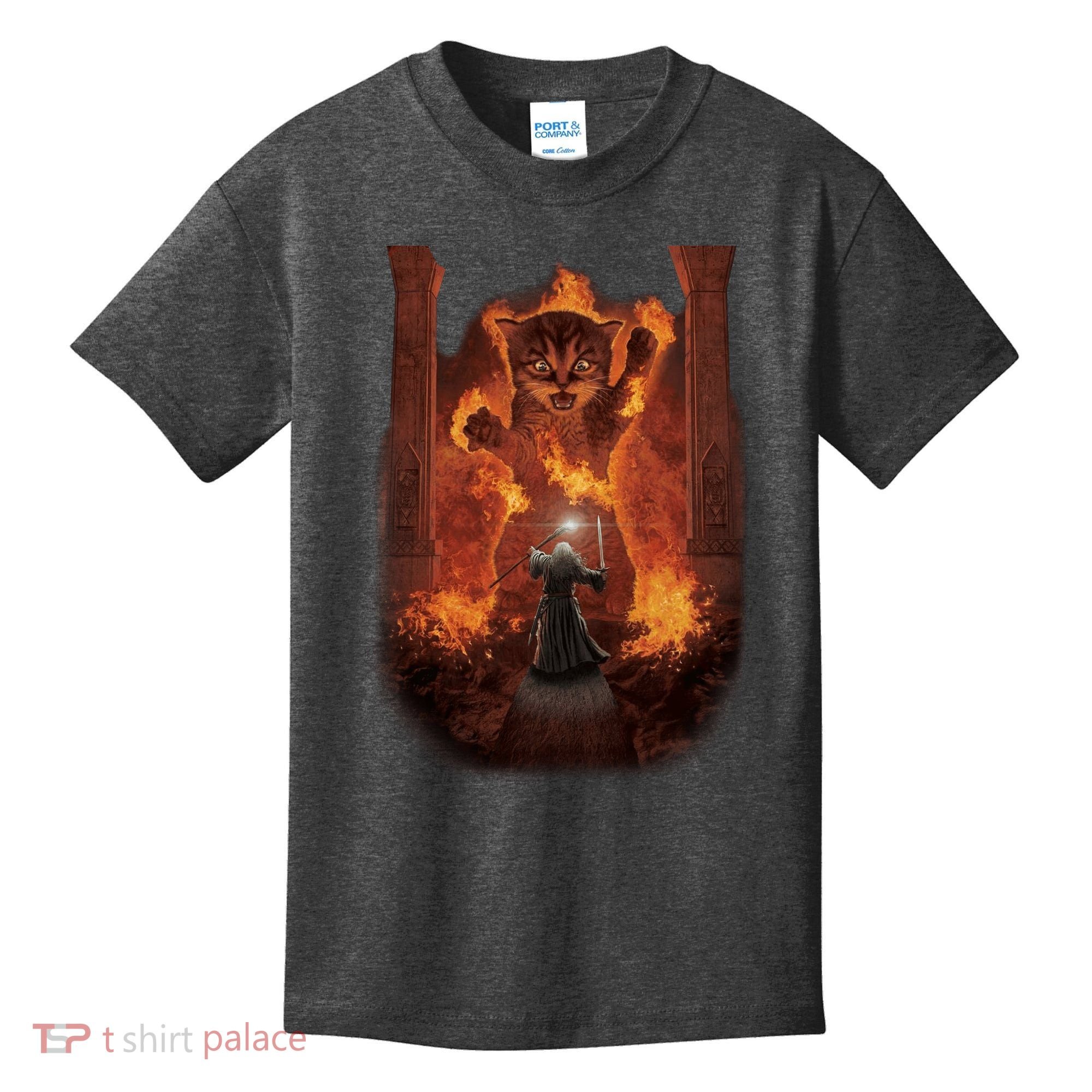 Balrog Cat You Shall Not Pass Wizard Monster Fight Kids T-Shirt