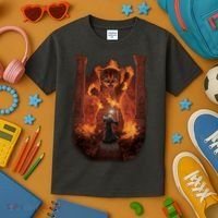 Balrog Cat You Shall Not Pass Wizard Monster Fight Kids T-Shirt thumb 3