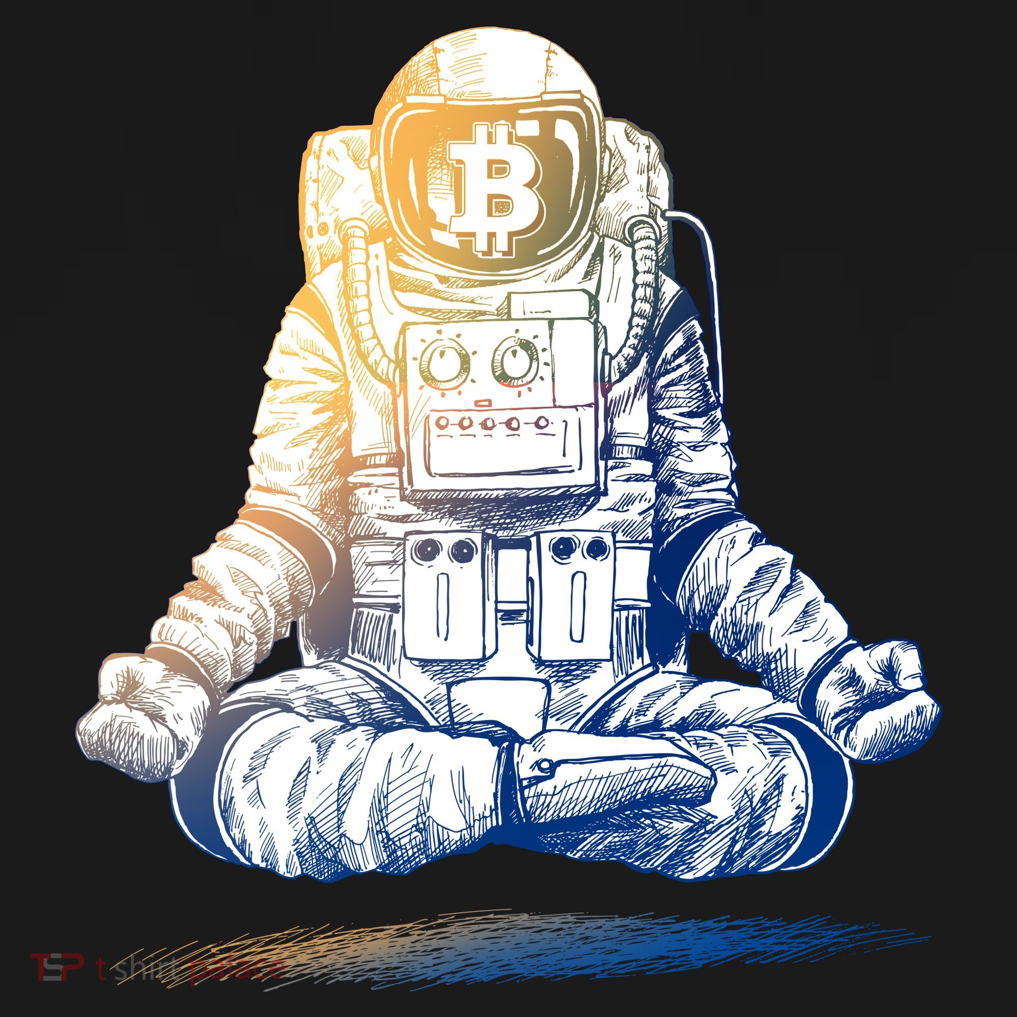 Bitcoin Cryptocurrency Yoga Astronaut Backpack