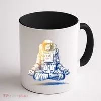 Bitcoin Cryptocurrency Yoga Astronaut Coffee Mug thumb 1