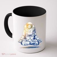 Bitcoin Cryptocurrency Yoga Astronaut Coffee Mug thumb 0