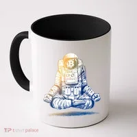 Bitcoin Cryptocurrency Yoga Astronaut Coffee Mug thumb 0