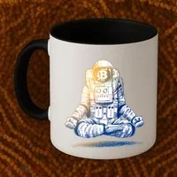 Bitcoin Cryptocurrency Yoga Astronaut Coffee Mug thumb 2