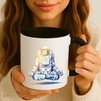 Bitcoin Cryptocurrency Yoga Astronaut Coffee Mug thumb 3