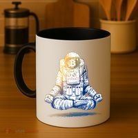 Bitcoin Cryptocurrency Yoga Astronaut Coffee Mug thumb 4