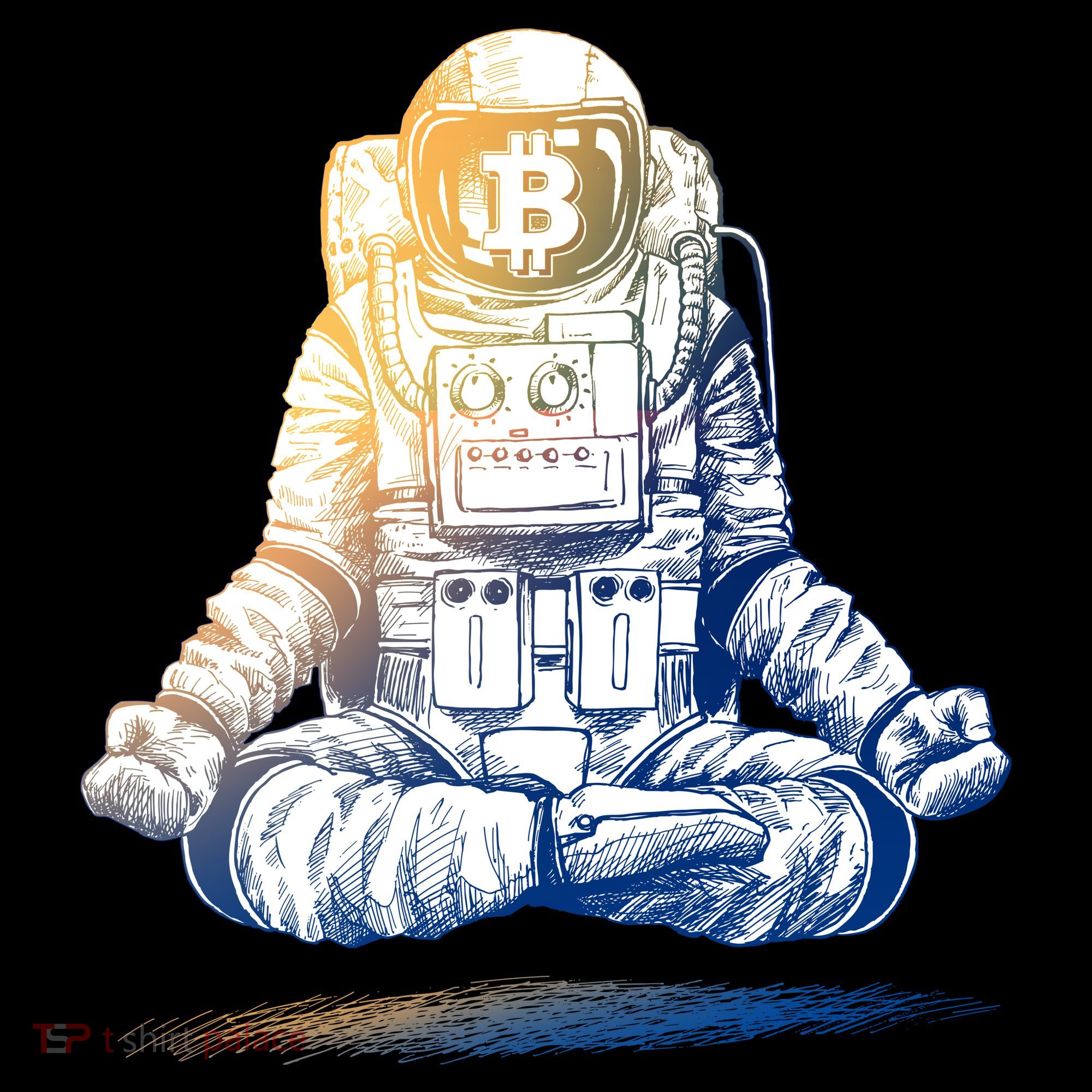 Bitcoin Cryptocurrency Yoga Astronaut Coffee Mug