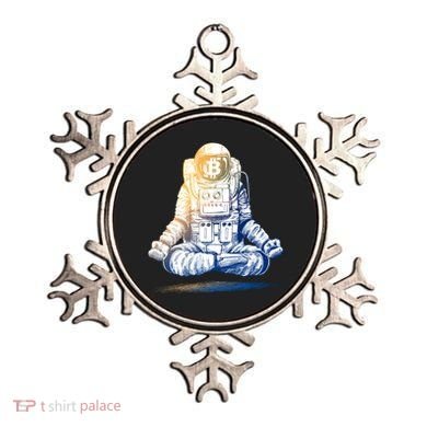 Bitcoin Cryptocurrency Yoga Astronaut Ornament