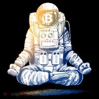 Bitcoin Cryptocurrency Yoga Astronaut Ornament thumb 1