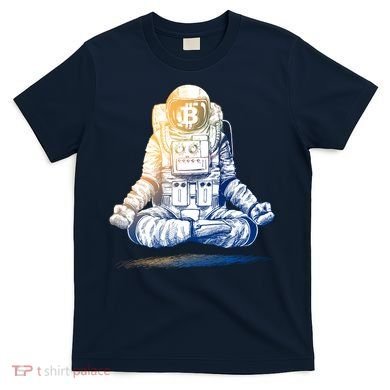 Bitcoin Cryptocurrency Yoga Astronaut T-Shirt