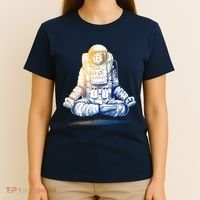 Bitcoin Cryptocurrency Yoga Astronaut T-Shirt thumb 4
