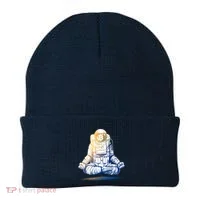 Bitcoin Cryptocurrency Yoga Astronaut Beanie thumb 0