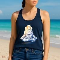 Bitcoin Cryptocurrency Yoga Astronaut Women's Tank Top thumb 2
