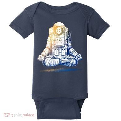 Bitcoin Cryptocurrency Yoga Astronaut Baby Bodysuit