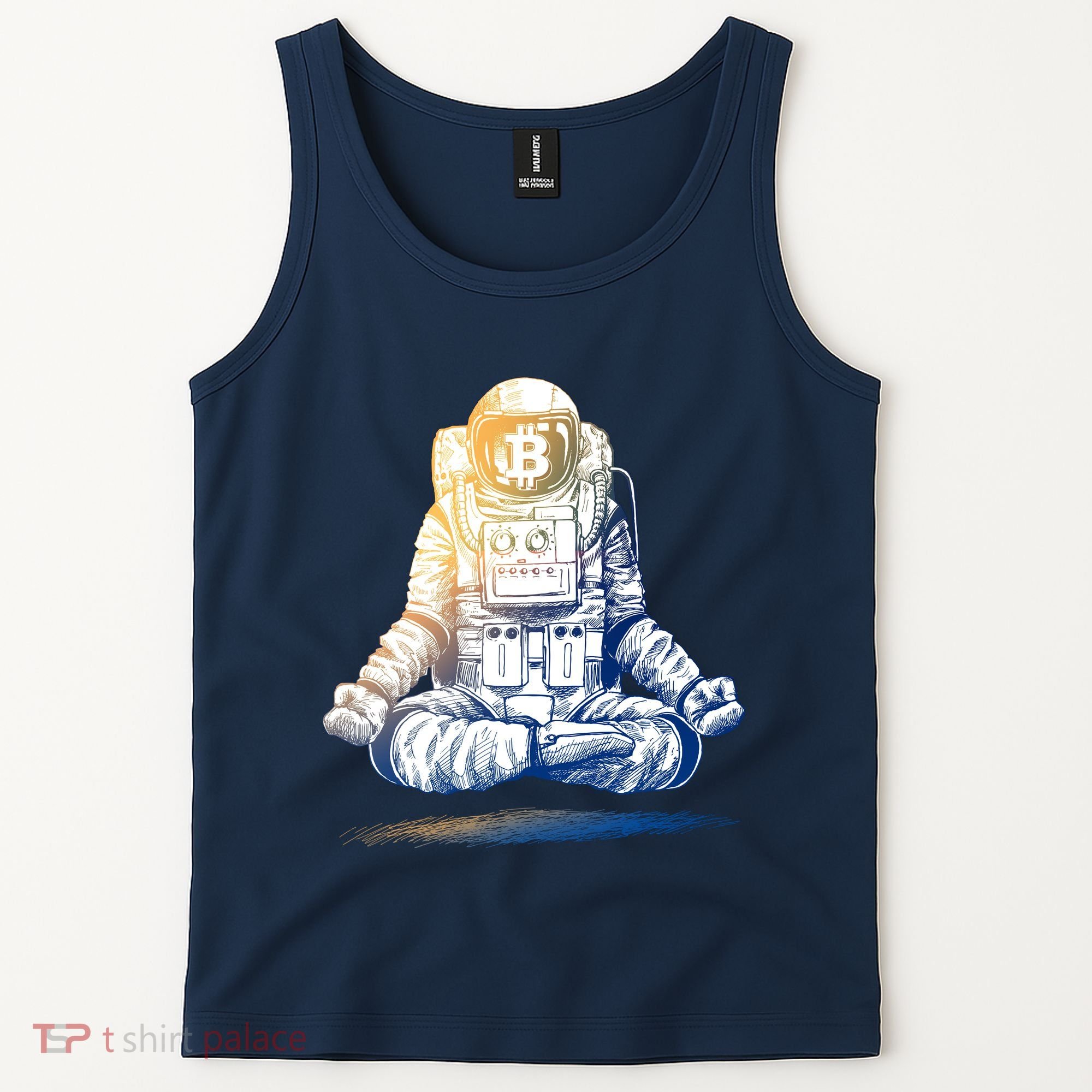 Bitcoin Cryptocurrency Yoga Astronaut Tank Top