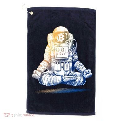 Bitcoin Cryptocurrency Yoga Astronaut Golf Towel