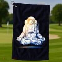 Bitcoin Cryptocurrency Yoga Astronaut Golf Towel thumb 1