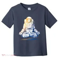 Bitcoin Cryptocurrency Yoga Astronaut Toddler T-Shirt thumb 0