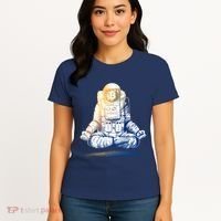 Bitcoin Cryptocurrency Yoga Astronaut Women's T-Shirt thumb 4