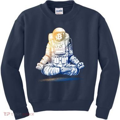 Bitcoin Cryptocurrency Yoga Astronaut Kids Sweatshirt