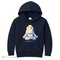 Bitcoin Cryptocurrency Yoga Astronaut Kids Hoodie thumb 0