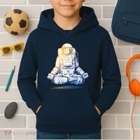 Bitcoin Cryptocurrency Yoga Astronaut Kids Hoodie thumb 2