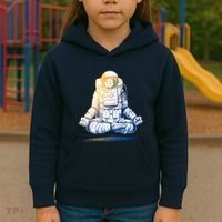 Bitcoin Cryptocurrency Yoga Astronaut Kids Hoodie thumb 3