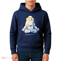 Bitcoin Cryptocurrency Yoga Astronaut Kids Hoodie thumb 4