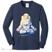 Bitcoin Cryptocurrency Yoga Astronaut Kids Long Sleeve Shirt thumb 0
