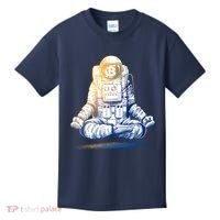 Bitcoin Cryptocurrency Yoga Astronaut Kids T-Shirt thumb 0