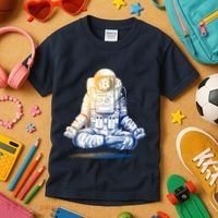 Bitcoin Cryptocurrency Yoga Astronaut Kids T-Shirt thumb 3