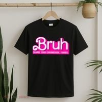 Bruh Charge Your Chromebook Thanks Pink Funny Teacher School T-Shirt thumb 2