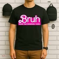 Bruh Charge Your Chromebook Thanks Pink Funny Teacher School T-Shirt thumb 6