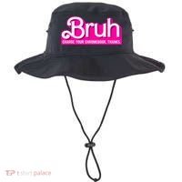 Bruh Charge Your Chromebook Thanks Pink Funny Teacher School Bucket Hat thumb 0
