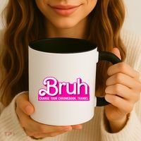 Bruh Charge Your Chromebook Thanks Pink Funny Teacher School Coffee Mug thumb 3