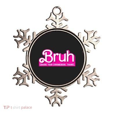 Bruh Charge Your Chromebook Thanks Pink Funny Teacher School Ornament