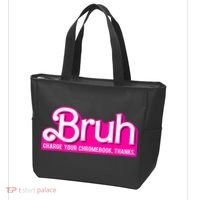 Bruh Charge Your Chromebook Thanks Pink Funny Teacher School Tote Bag thumb 3