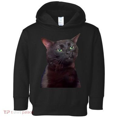 Black Cat Zoning Out Toddler Hoodie