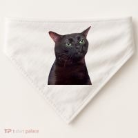 Black Cat Zoning Out USA-Made Doggie Bandana thumb 0